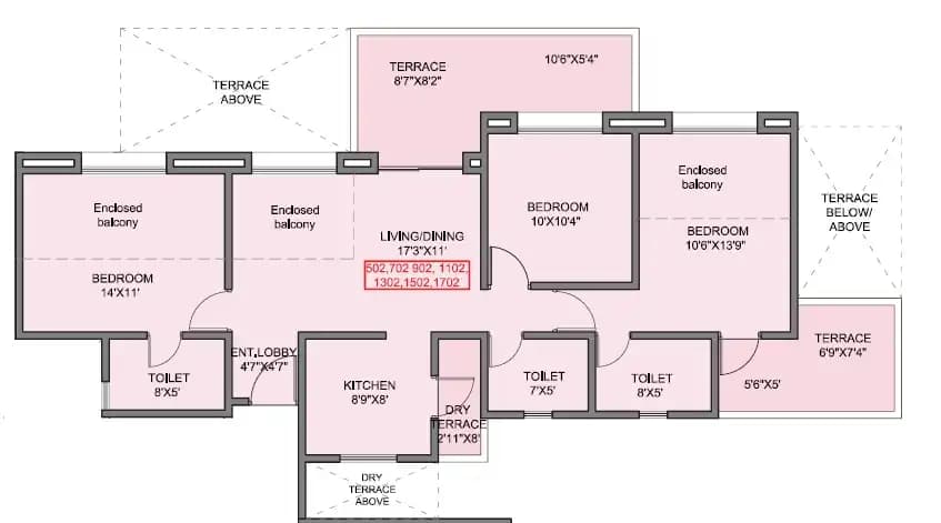 Kohinoor Grandeur Unit plan - 1112 sq.ft.