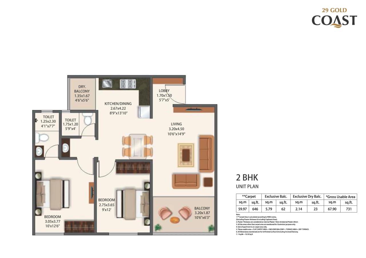 Mantra 29 Gold Coast Unit plan - 731 sq.ft.