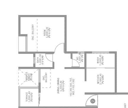 Unit plan - 440 sq.ft.