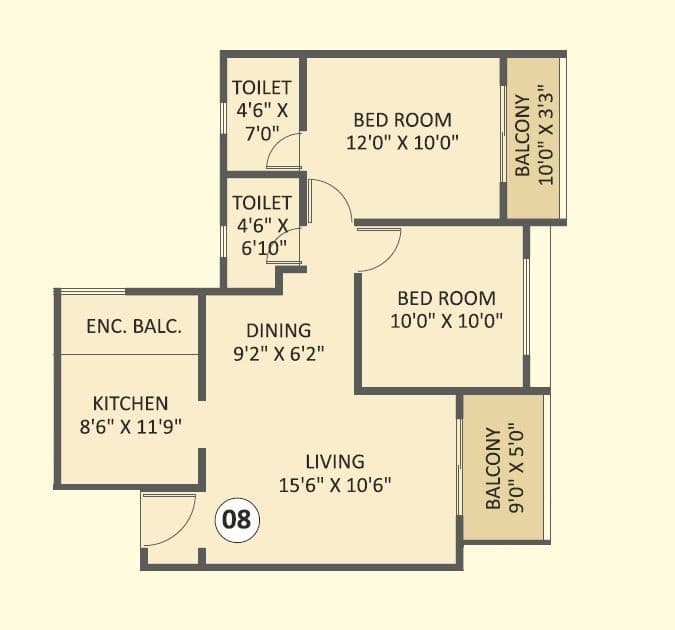 Unit plan - 747 sq.ft.