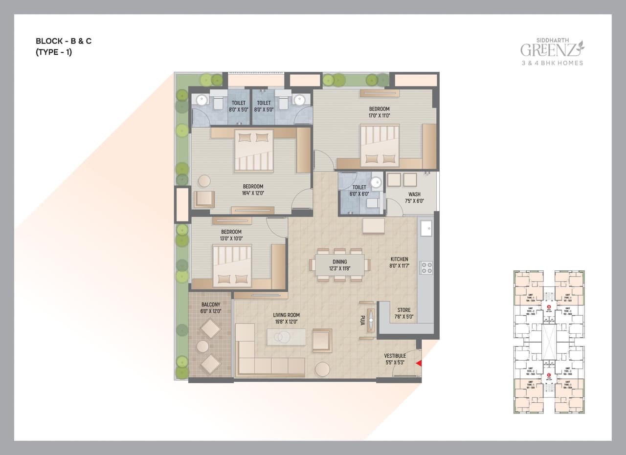 Unit plan - 1528 sq.ft.
