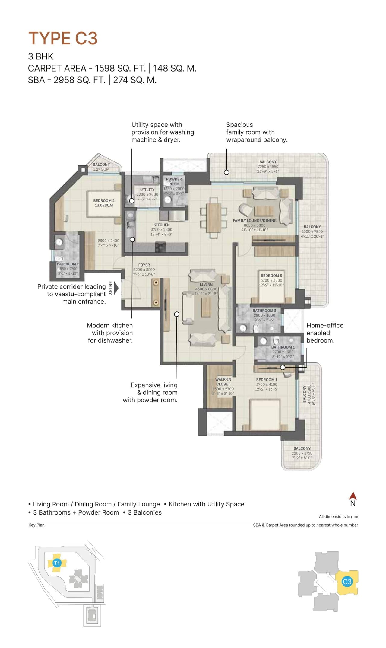 Unit plan - 1598 sq.ft.