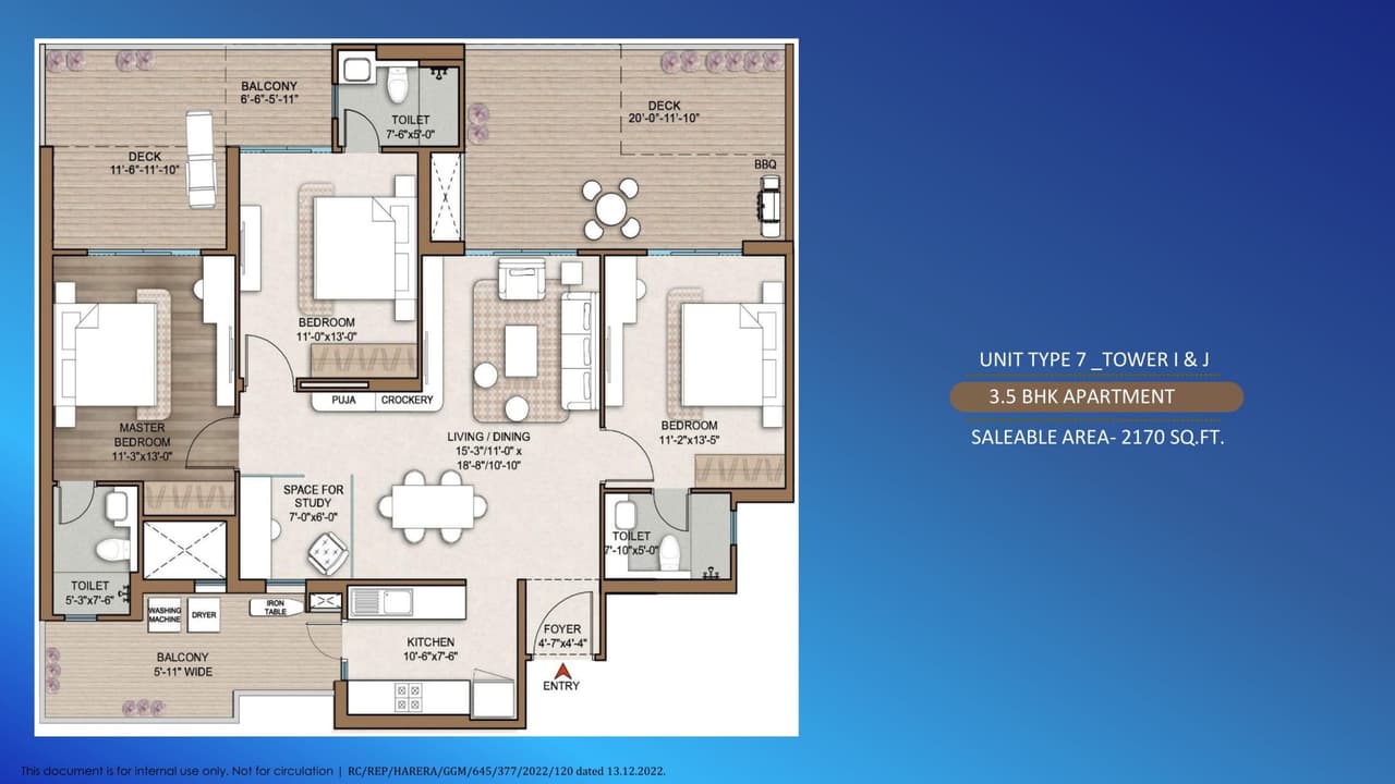 Smart World One DXP Unit plan - 1410 sq.ft.
