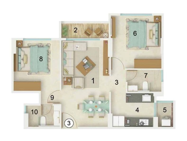 Dynamix Luma Unit plan - 625 sq.ft.