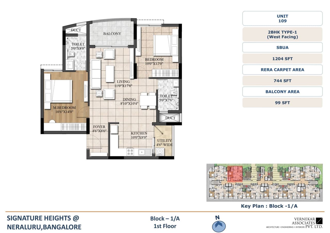 Signature Heights Unit plan - 744 sq.ft.