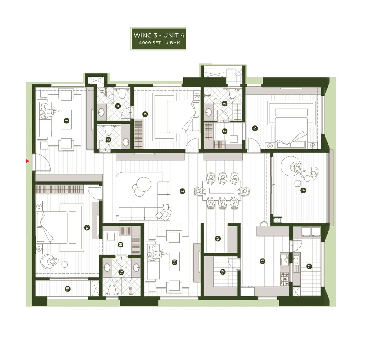 Sumadhura Palais Royale Unit plan - 2415 sq.ft.