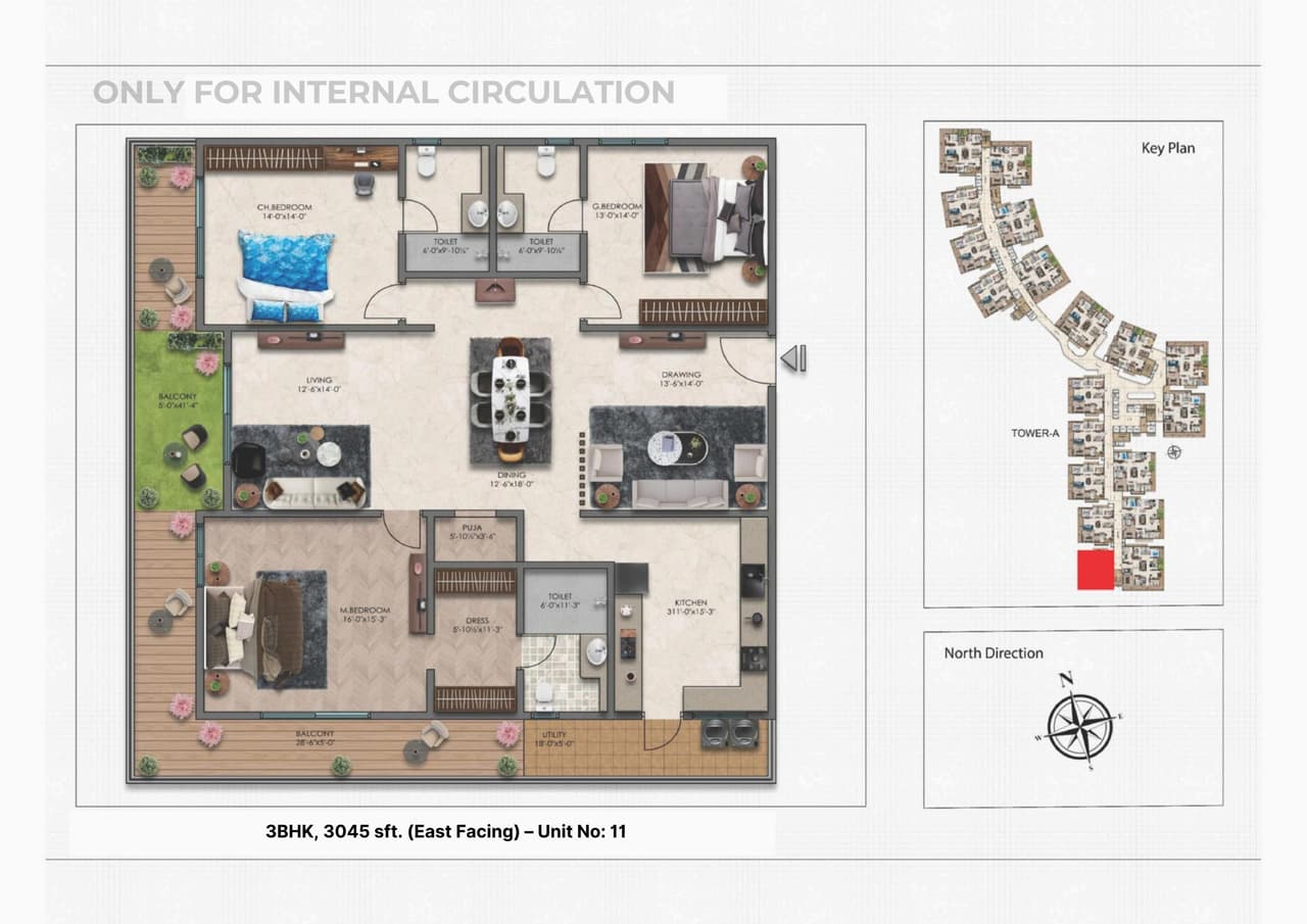 E - Infra MoonGlade Unit plan - 2131 sq.ft.