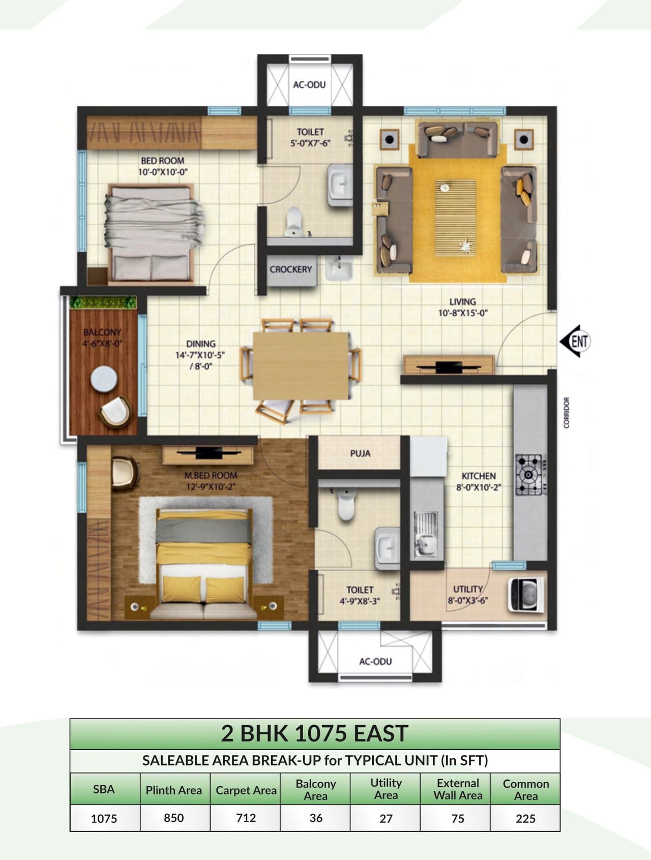 Cybercity Westbrook Unit plan - 712 sq.ft.