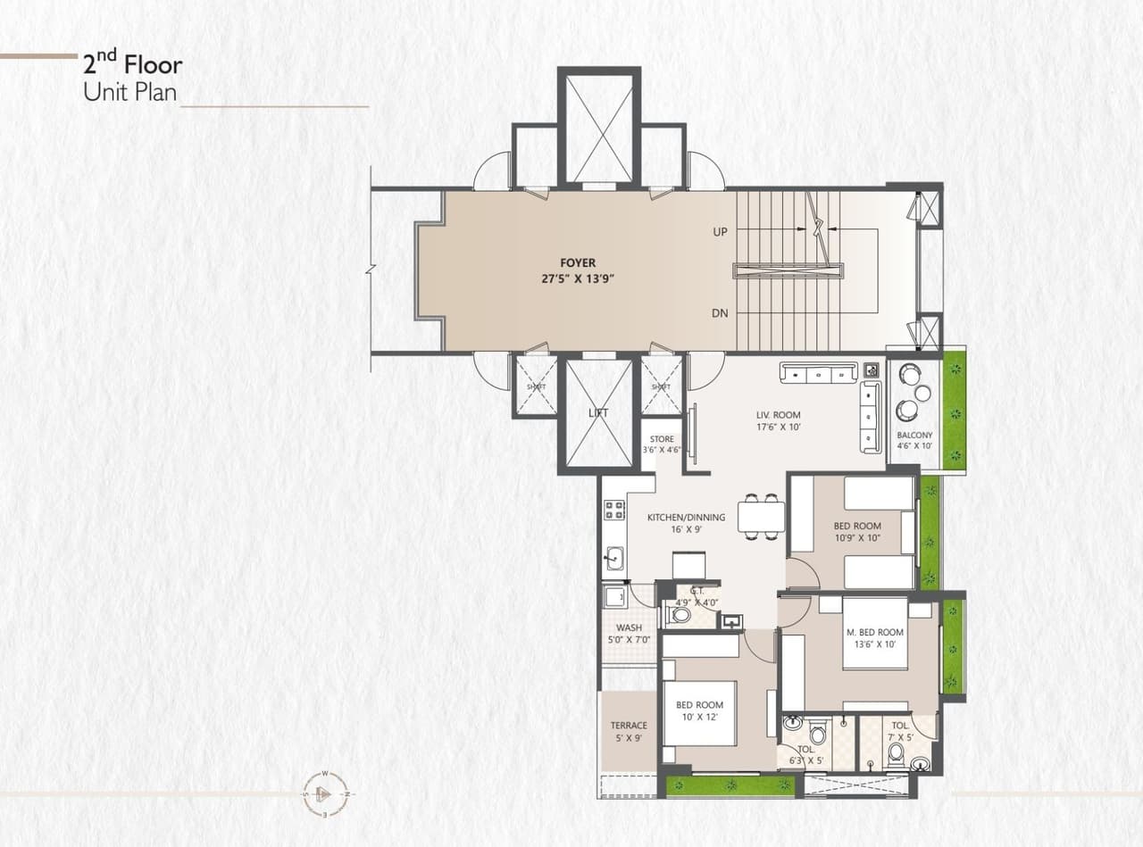 Anusthan Heights Unit plan - 1014 sq.ft.