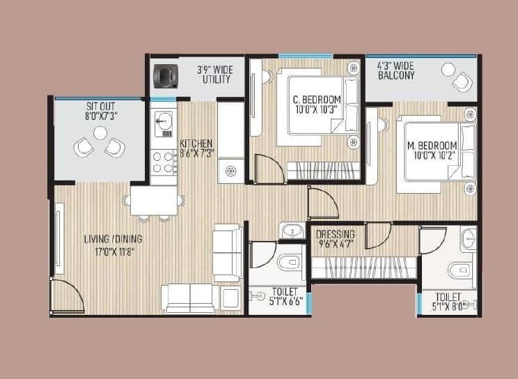 Balwadkar Shreepati Heritage Unit plan - 794 sq.ft.