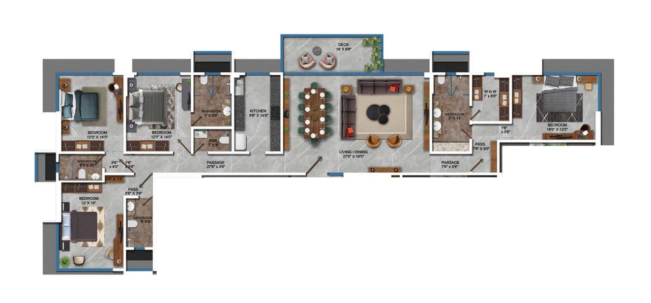 Ekta Elitus Unit plan - 2341 sq.ft.