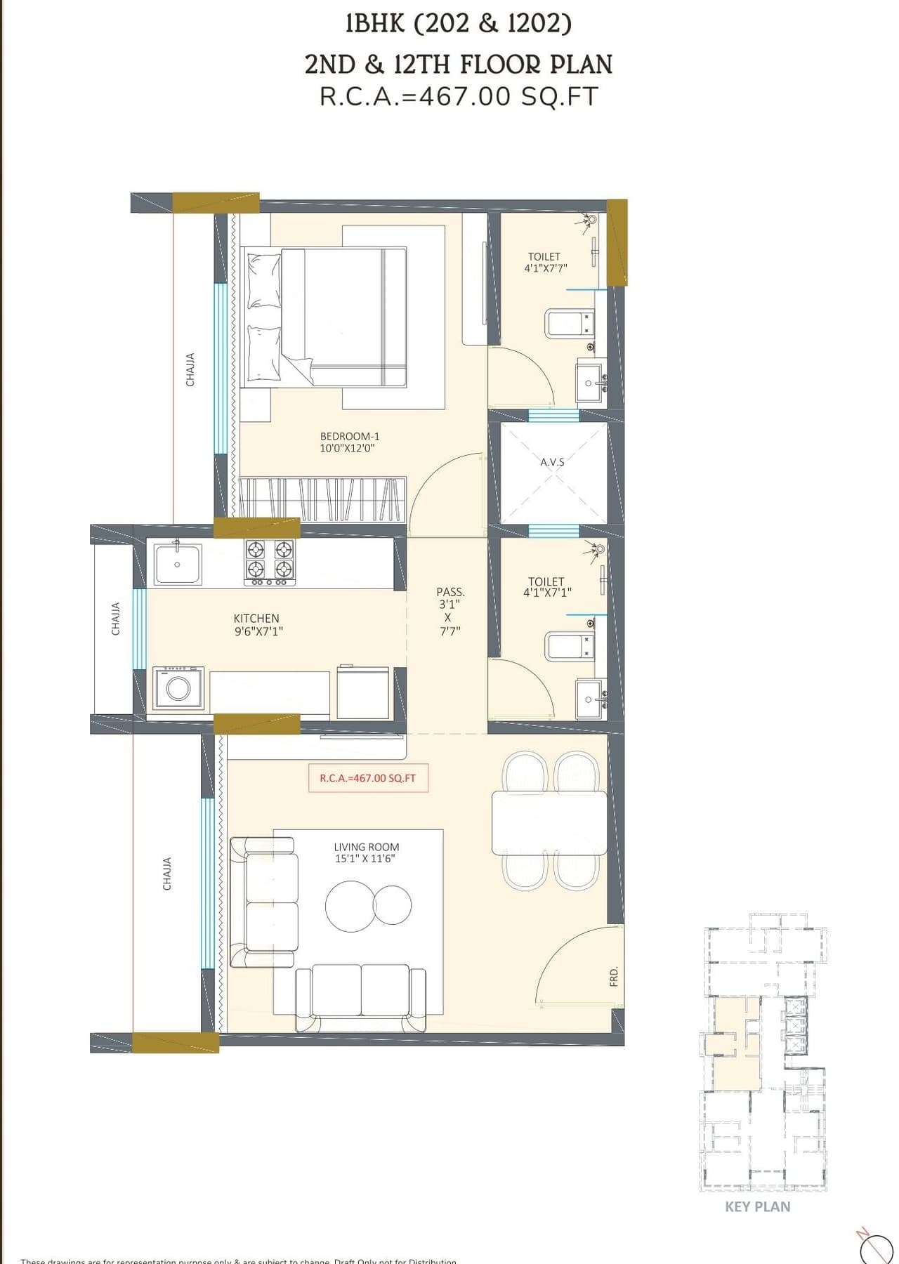Unit plan - 467 sq.ft.