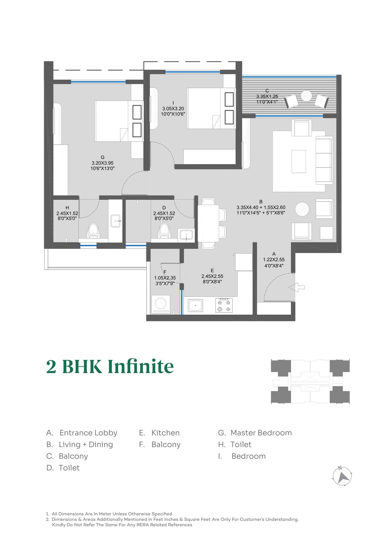 Kolte Patil Bond Unit plan - 763 sq.ft.