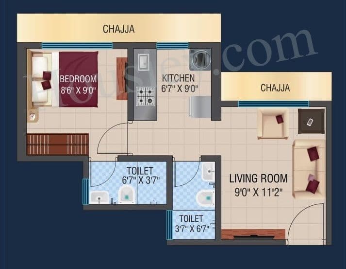 Unit plan - 309 sq.ft.