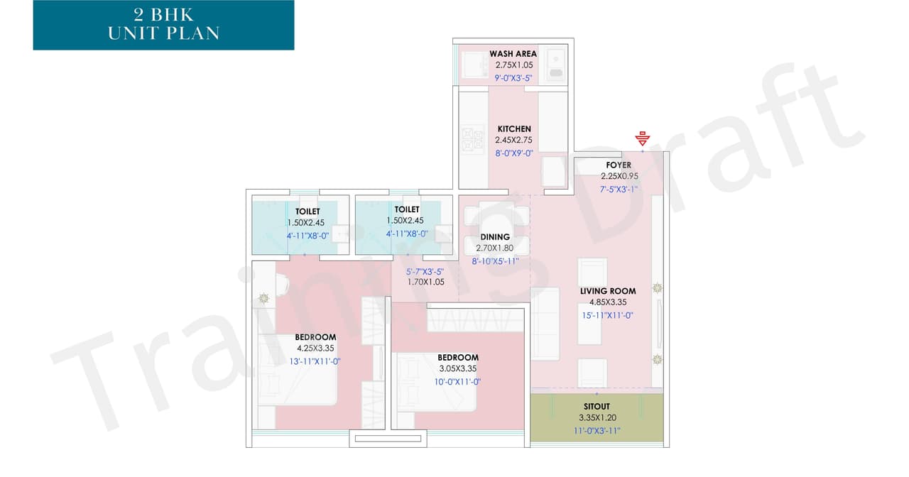 Yoo Pristine Unit plan - 817 sq.ft.