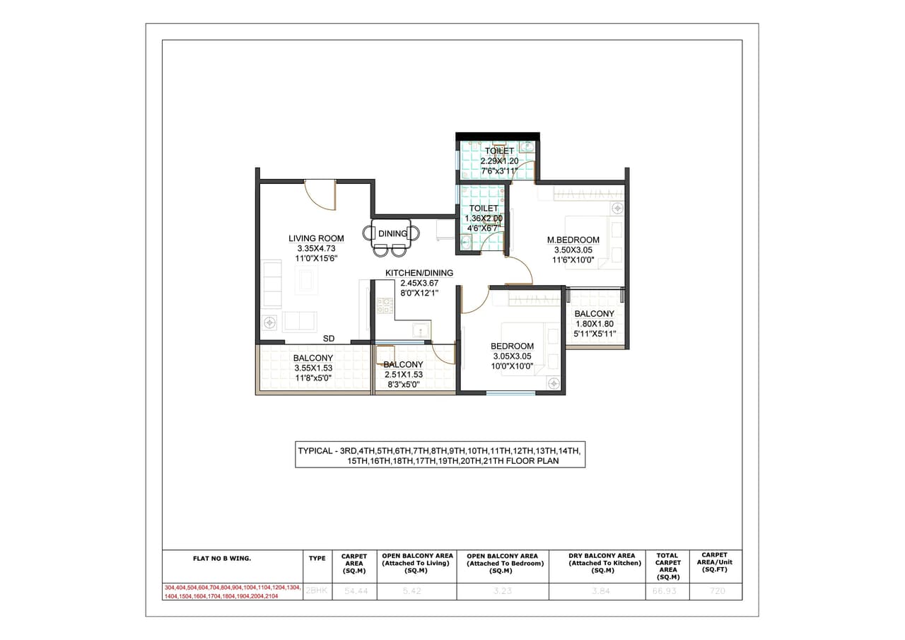 Unit plan - 720 sq.ft.