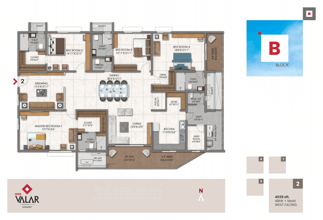 DSR Valar Unit plan - 2908 sq.ft.