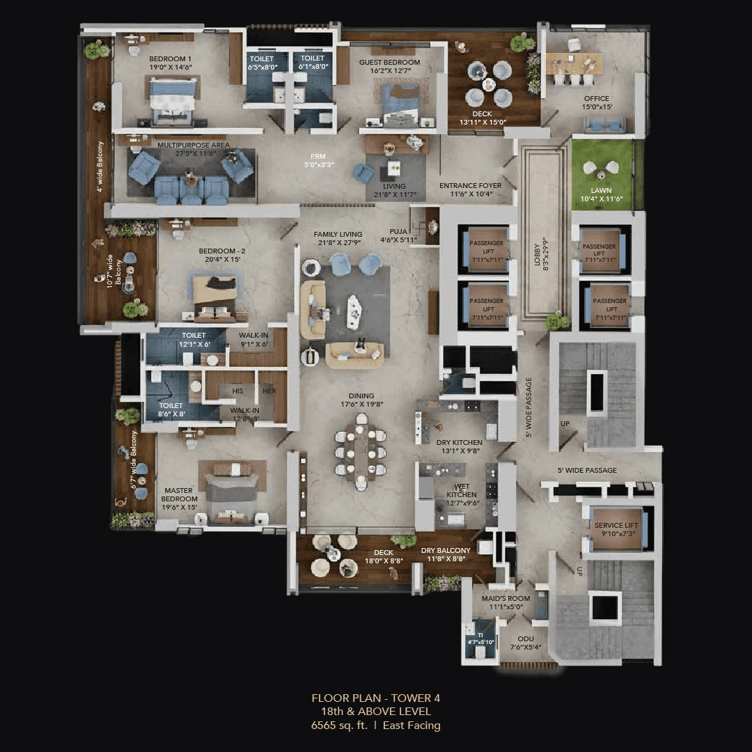 SAS Crown Unit plan - 4923 sq.ft.
