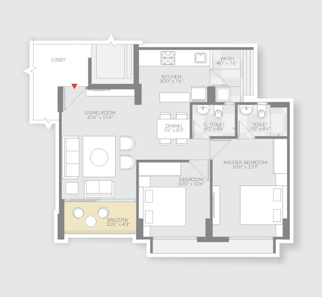 Vishwanath Maher Homes 5 Unit plan - 729 sq.ft.