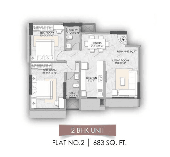 Unit plan - 683 sq.ft.