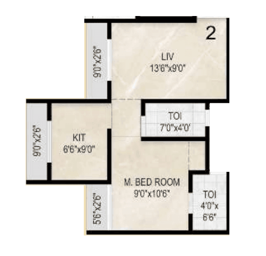 HCS Horizon Unit plan - 424 sq.ft.