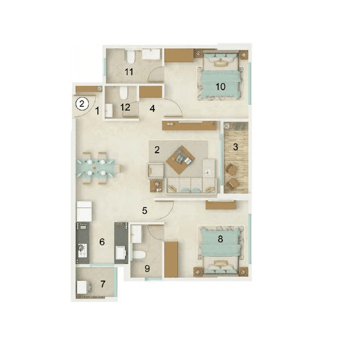 Dynamix Luma Unit plan - 795 sq.ft.
