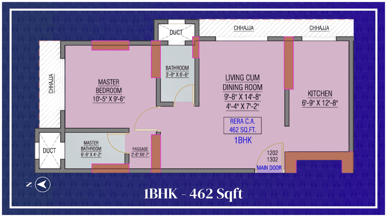 Unit plan - 462 sq.ft.