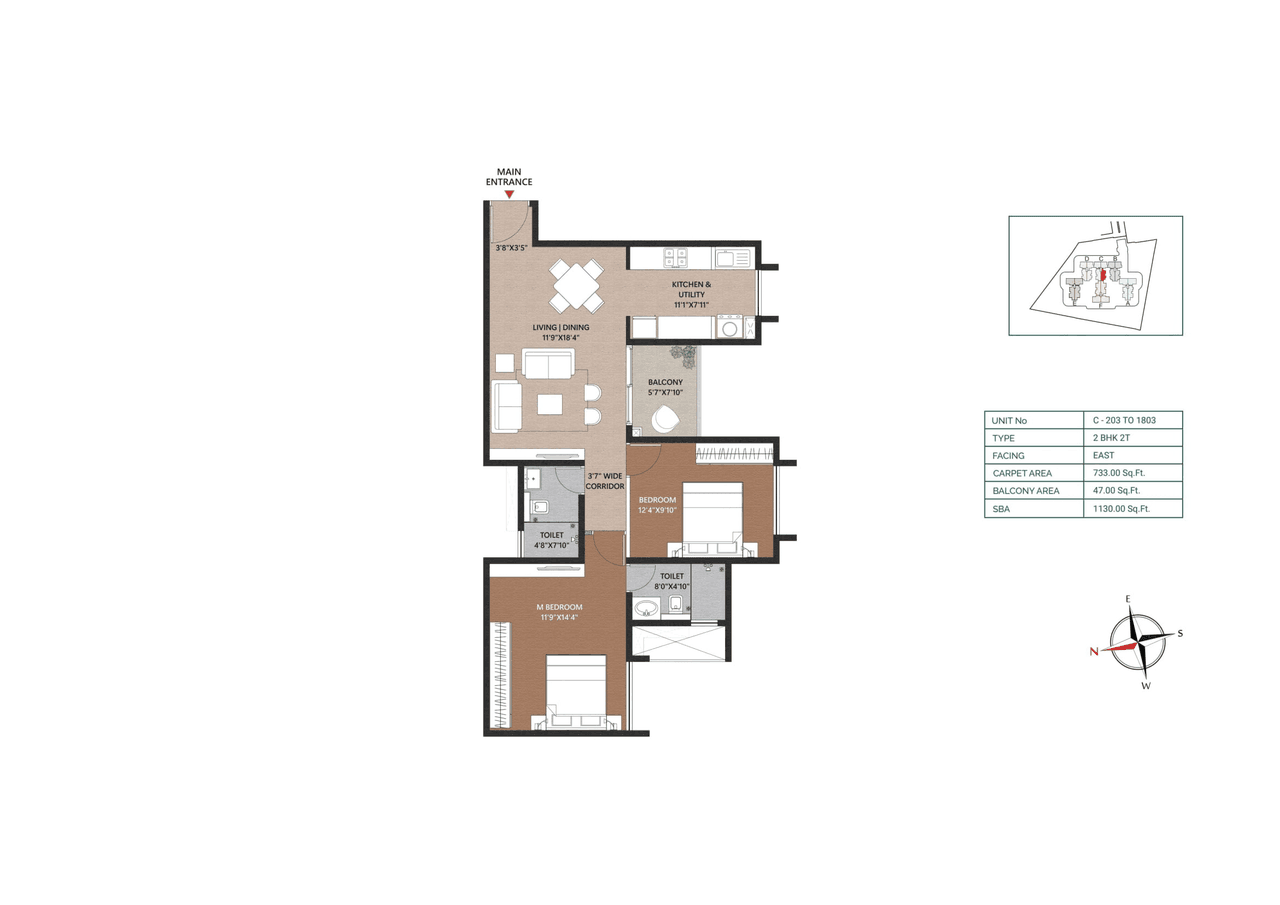 Concorde Neo Unit plan - 791 sq.ft.
