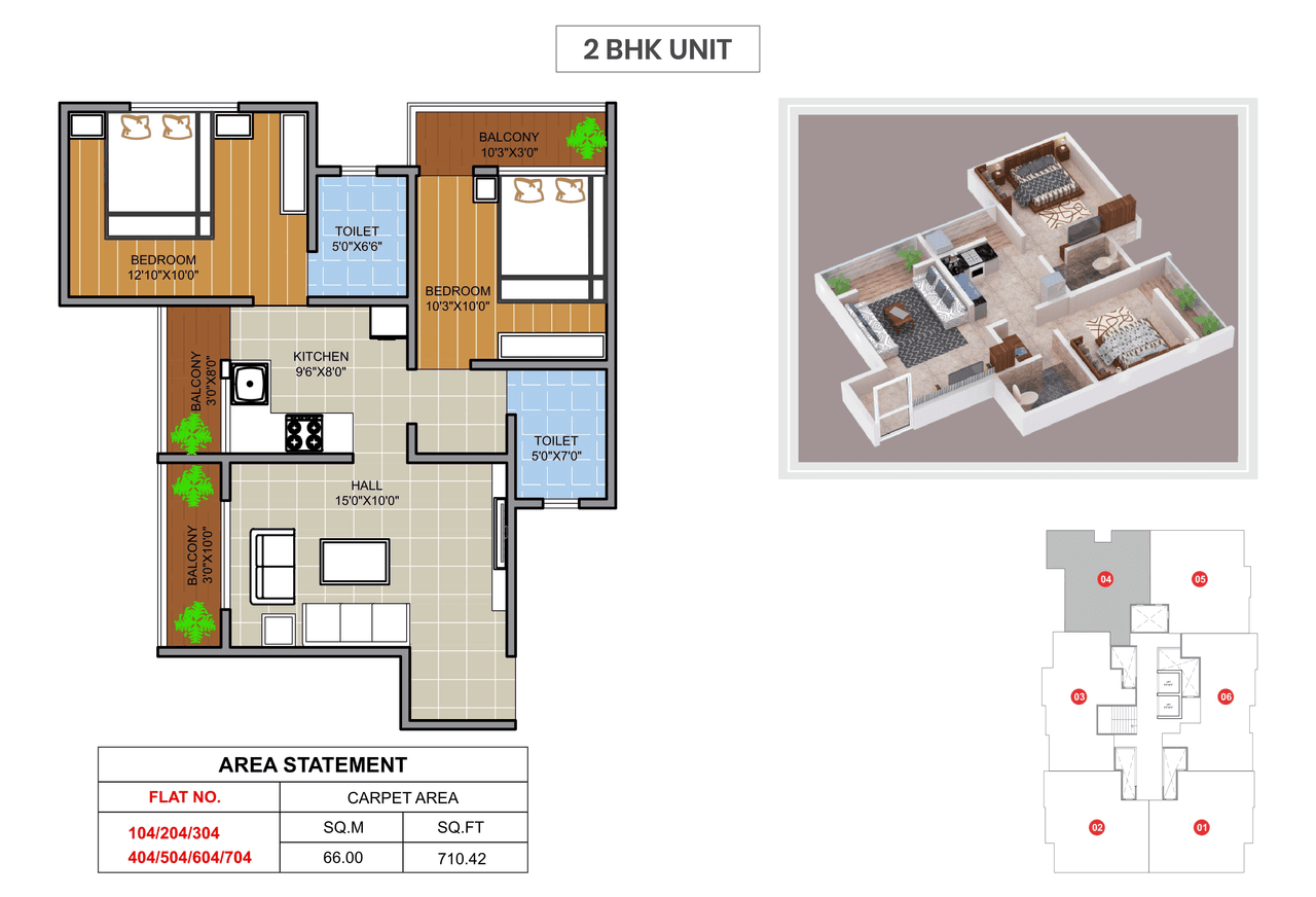 Unit plan - 710 sq.ft.