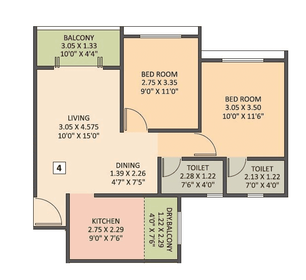 Unit plan - 660 sq.ft.