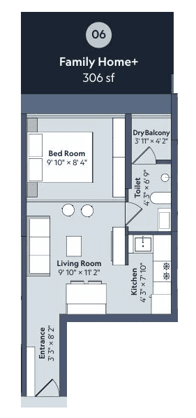 Unit plan - 306 sq.ft.