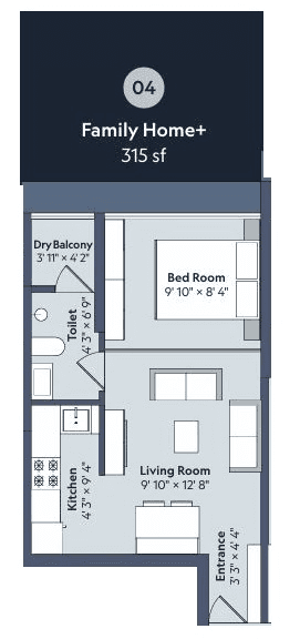 Unit plan - 315 sq.ft.