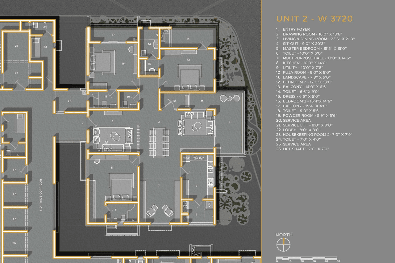 Simchah Acasa Unit plan - 2604 sq.ft.