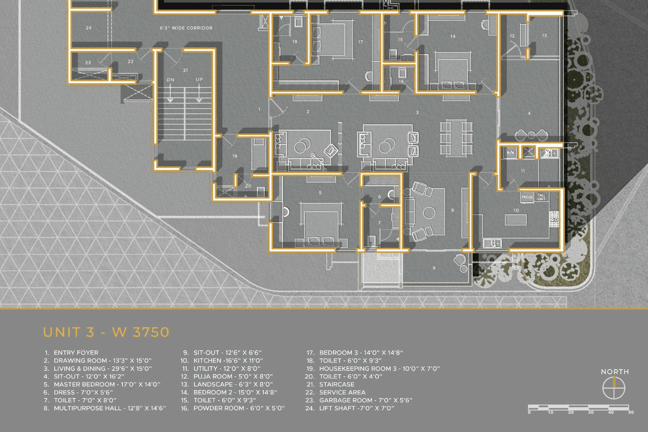 Simchah Acasa Unit plan - 2625 sq.ft.