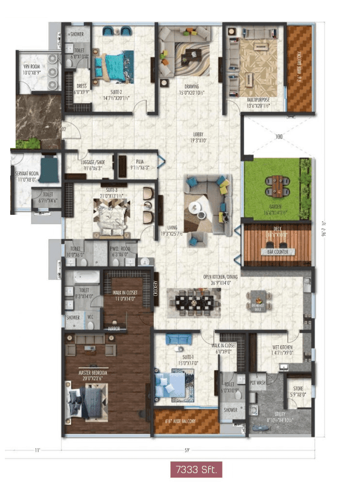 Fortune Sonthalia Sky Villas Unit plan - 5354 sq.ft.