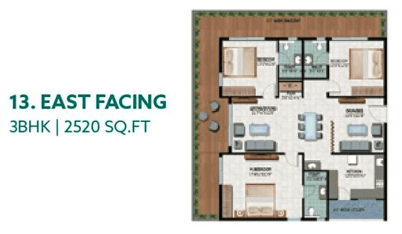 Hirize Elysia Unit plan - 1815 sq.ft.