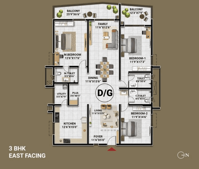 Lumbini Elysee Unit plan - 2017 sq.ft.