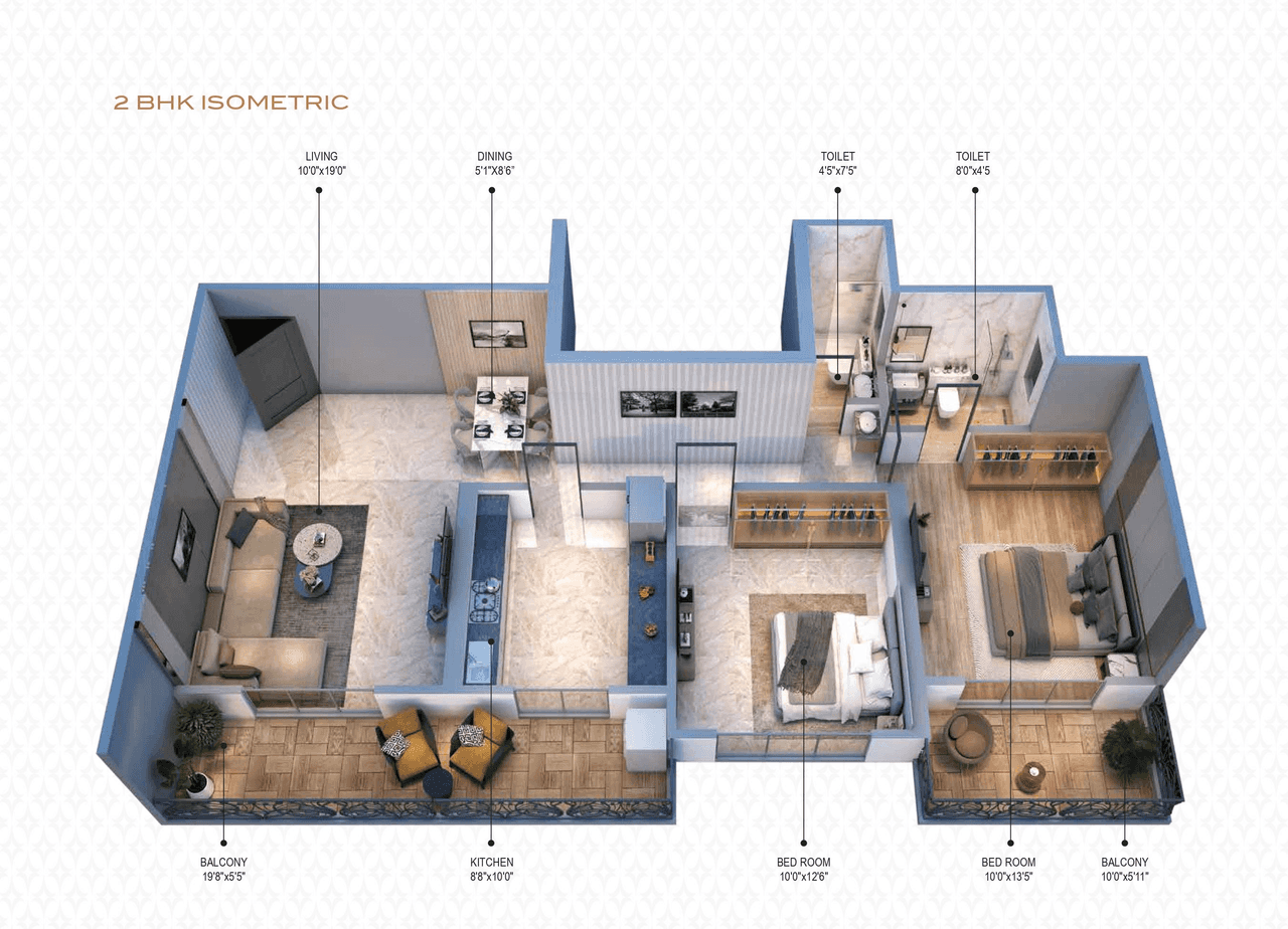 Unit plan - 764 sq.ft.