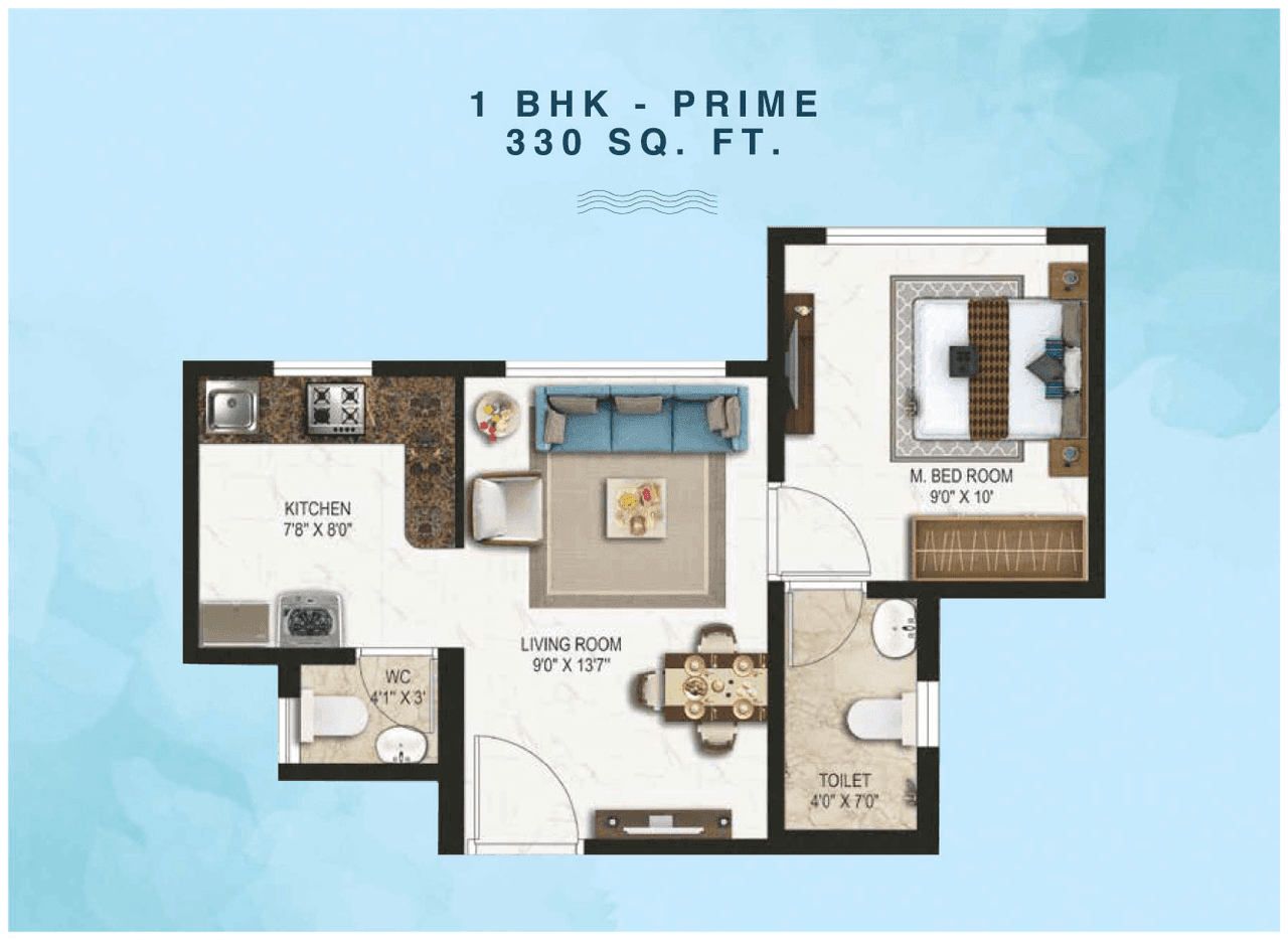 Unit plan - 330 sq.ft.
