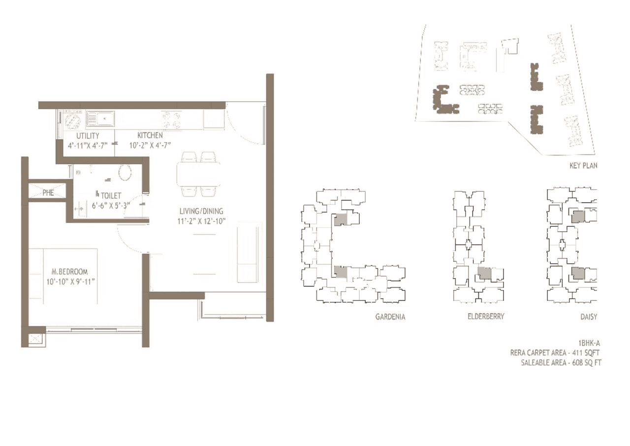 Unit plan - 412 sq.ft.