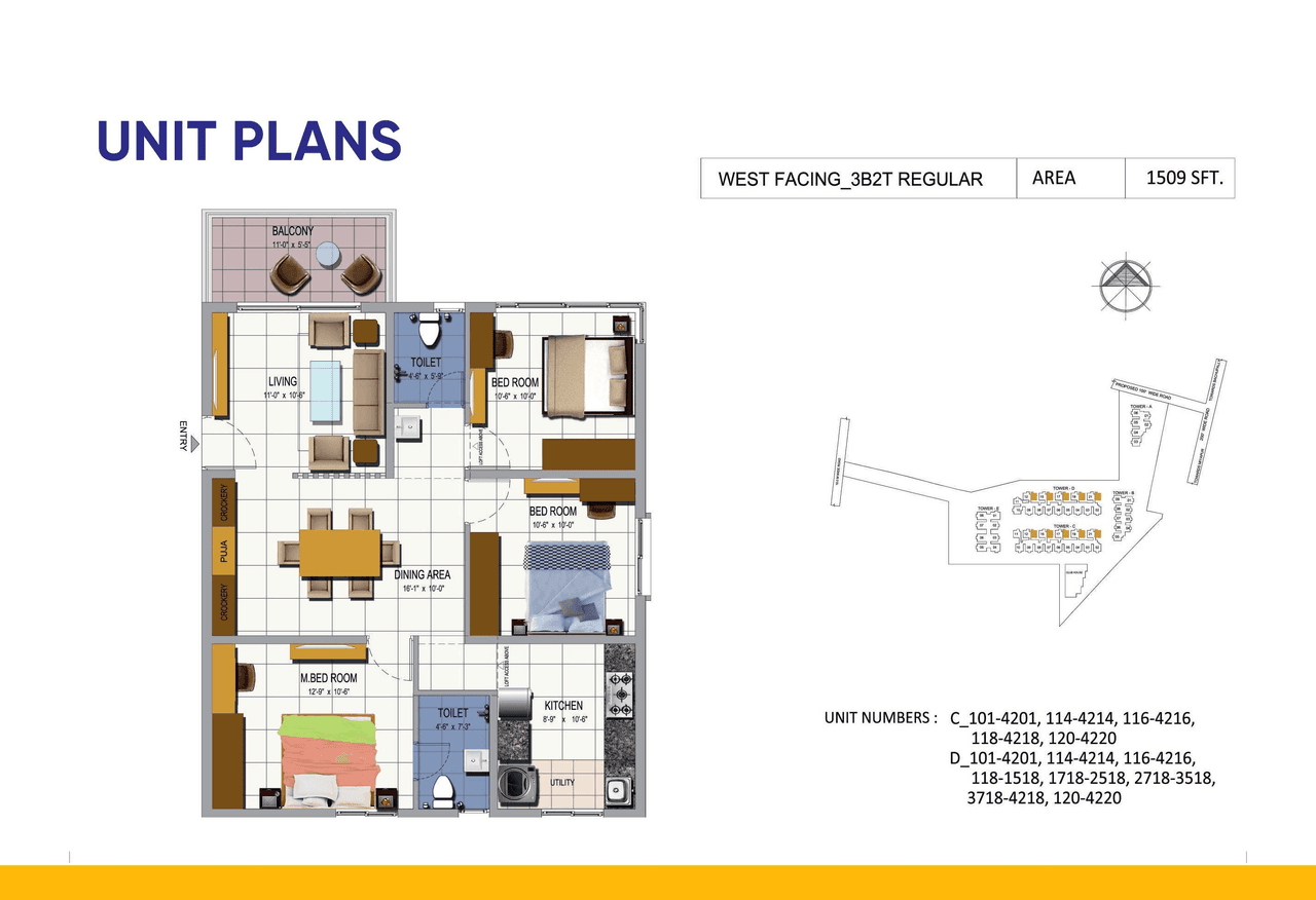 Unit plan - 981 sq.ft.