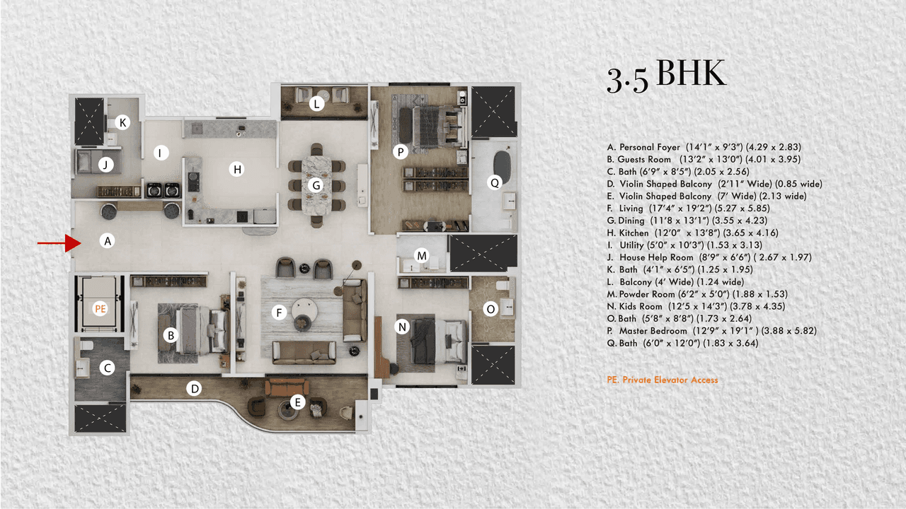 Unit plan - 2074 sq.ft.