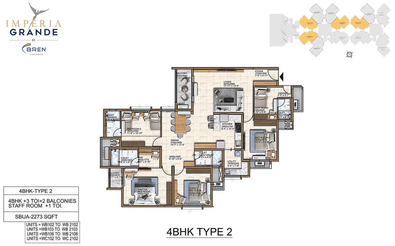 Unit plan - 1590 sq.ft.