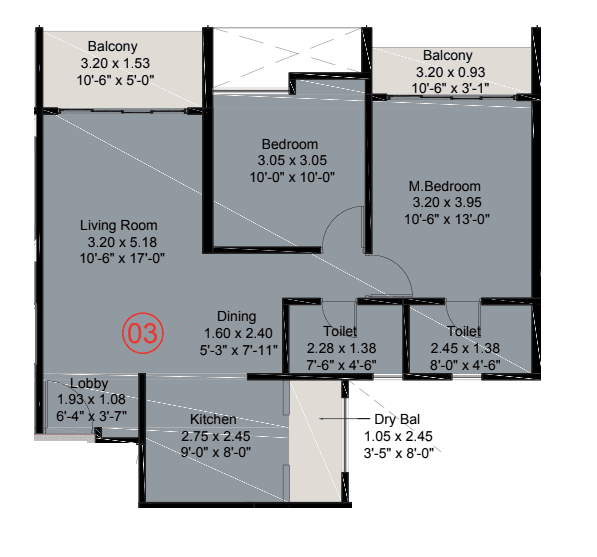 Kohinoor Westview Reserve Unit plan - 803 sq.ft.