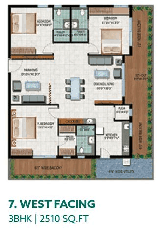 Hirize Elysia Unit plan - 1807 sq.ft.