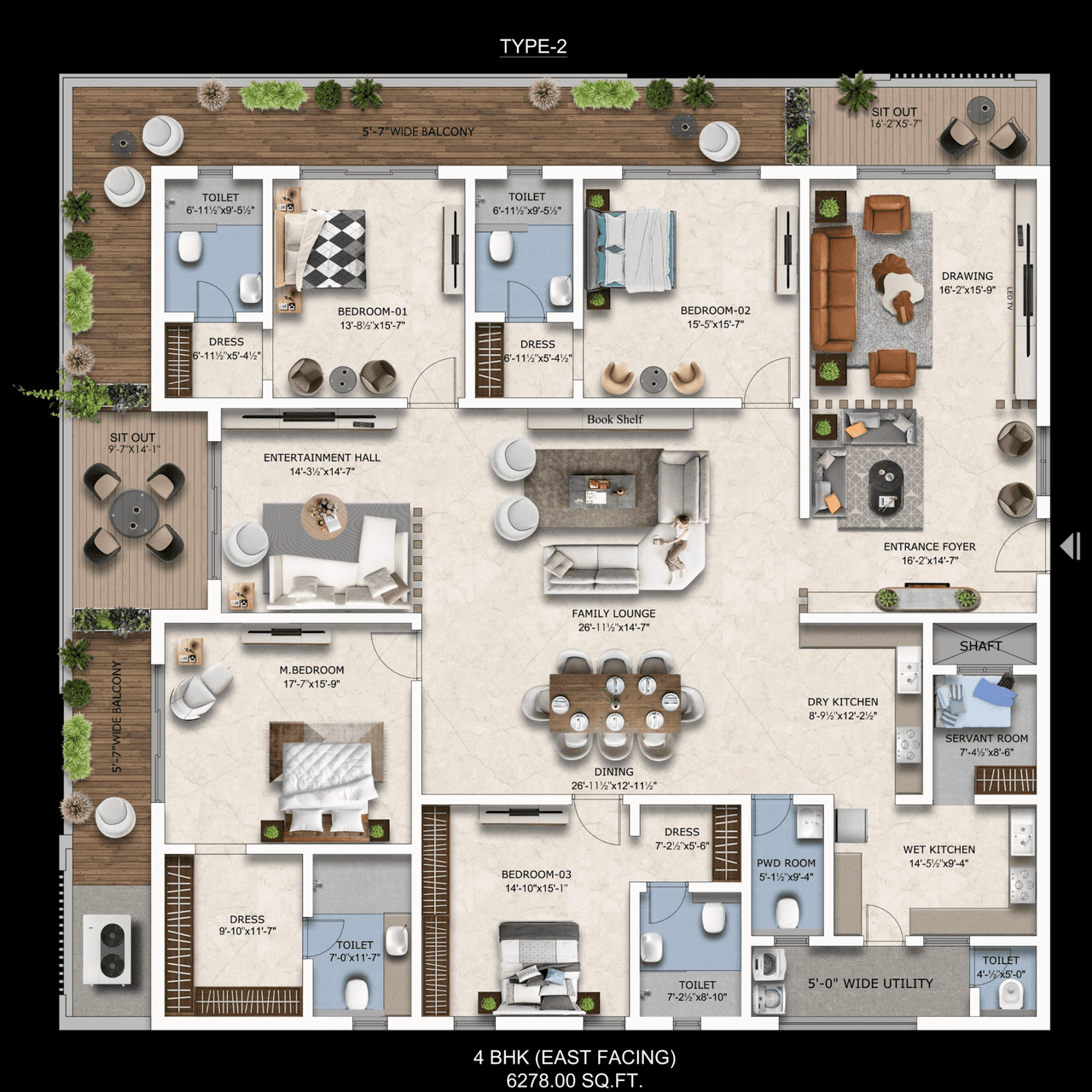 E-Infra Skyven Unit plan - 4772 sq.ft.