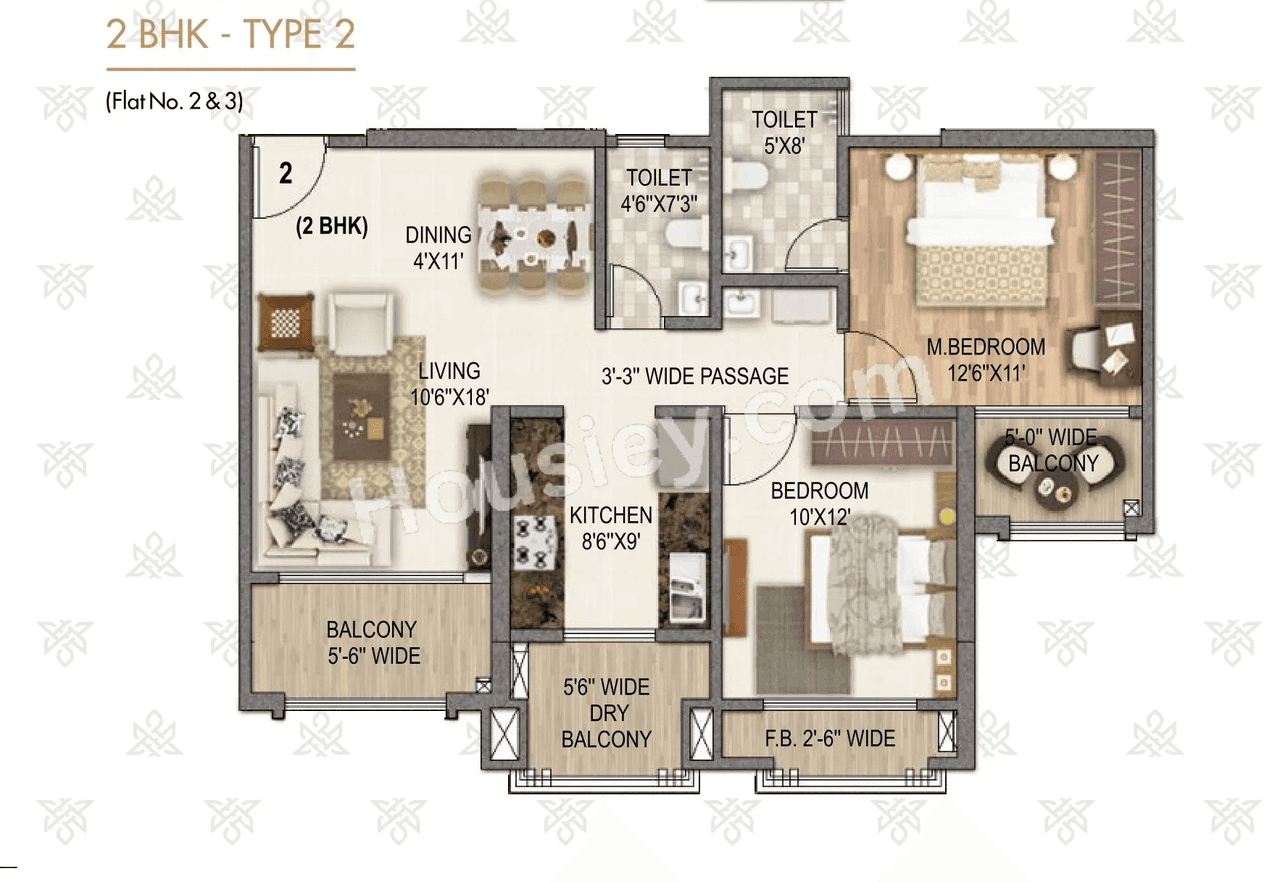 Sai World Legend Unit plan - 835 sq.ft.