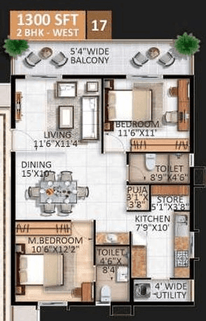 Unit plan - 753 sq.ft.