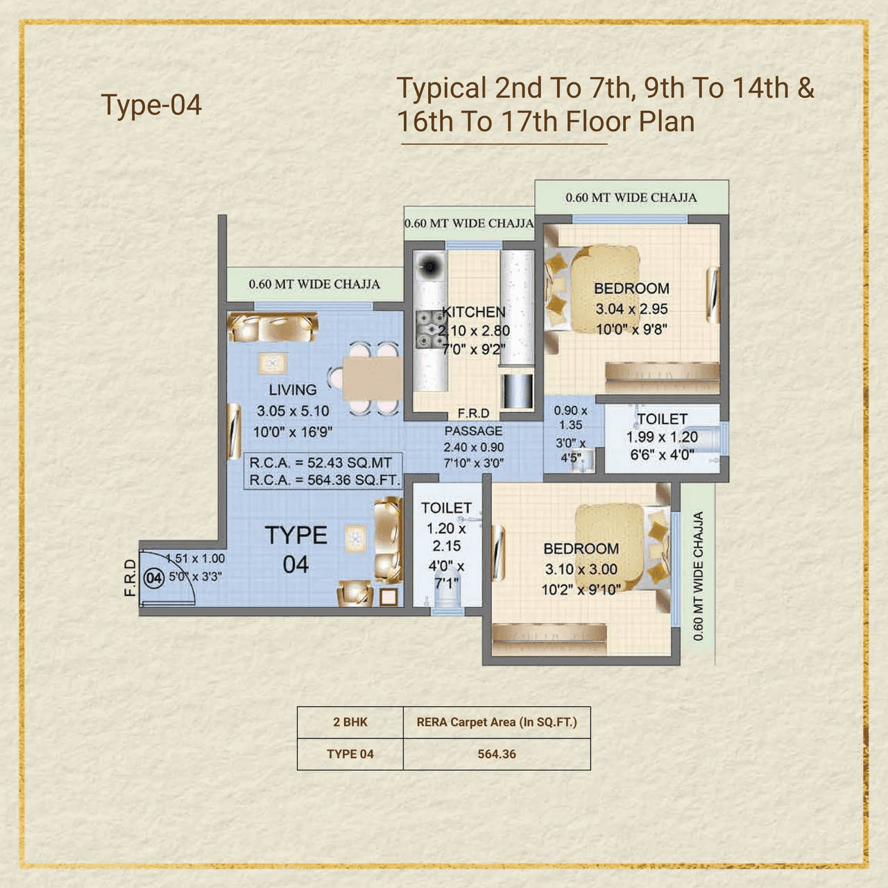 Unit plan - 564 sq.ft.