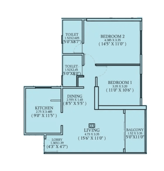 Unit plan - 808 sq.ft.